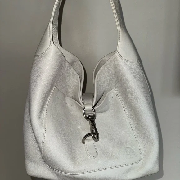 Dooney & Bourke White Leather Hobo Bag - Picture 1 of 7